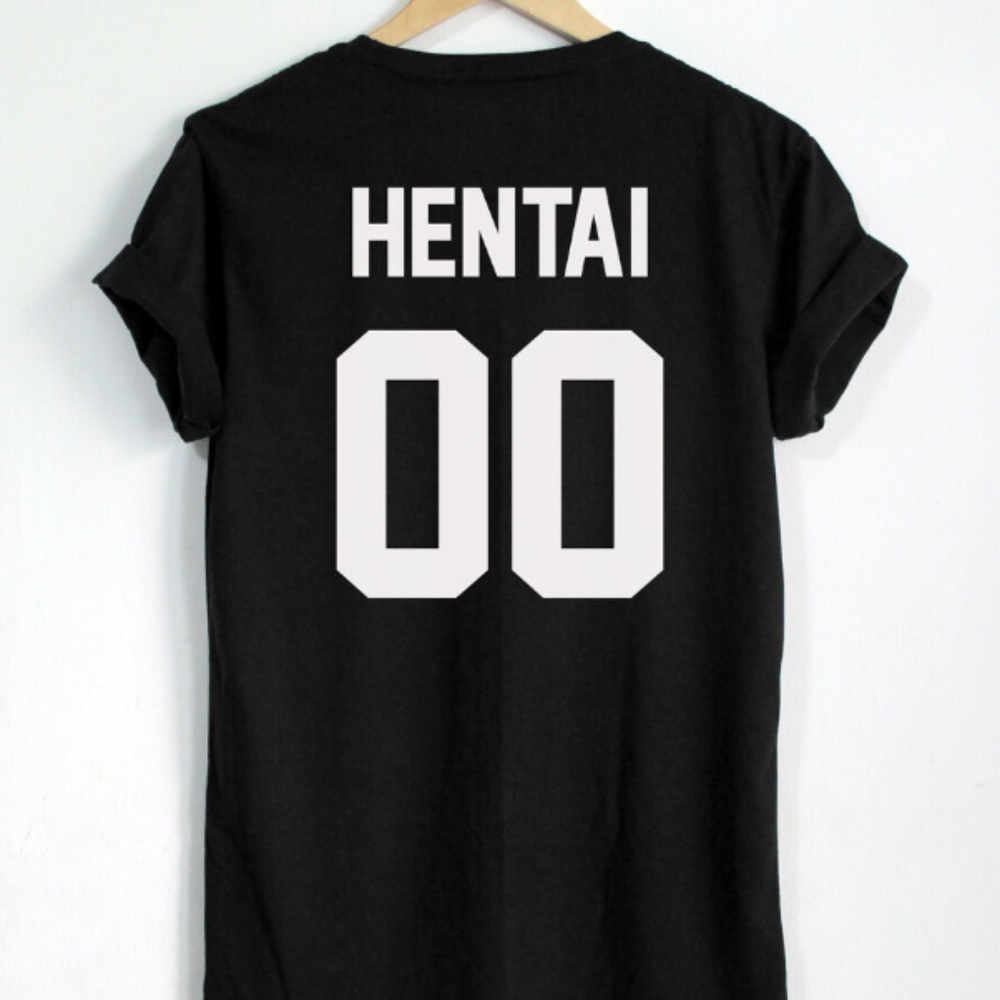00 Hentai Black T-Shirt, Size S NEW